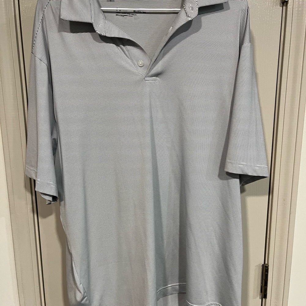 Under Armour Light Blue Striped Polo